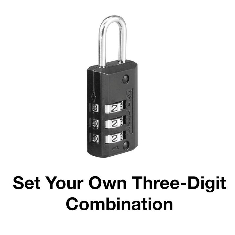 Master Lock 646D Set Your Own Combination Luggage Lock, 13/16 in. Wide with 11/16 in. Long Shackle, Black - Image 4